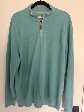 Tommy Bahama - Men’s Aqua, 1/4 Zip-Neck Sweater